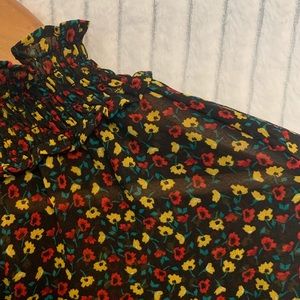 GAP sheer floral blouse